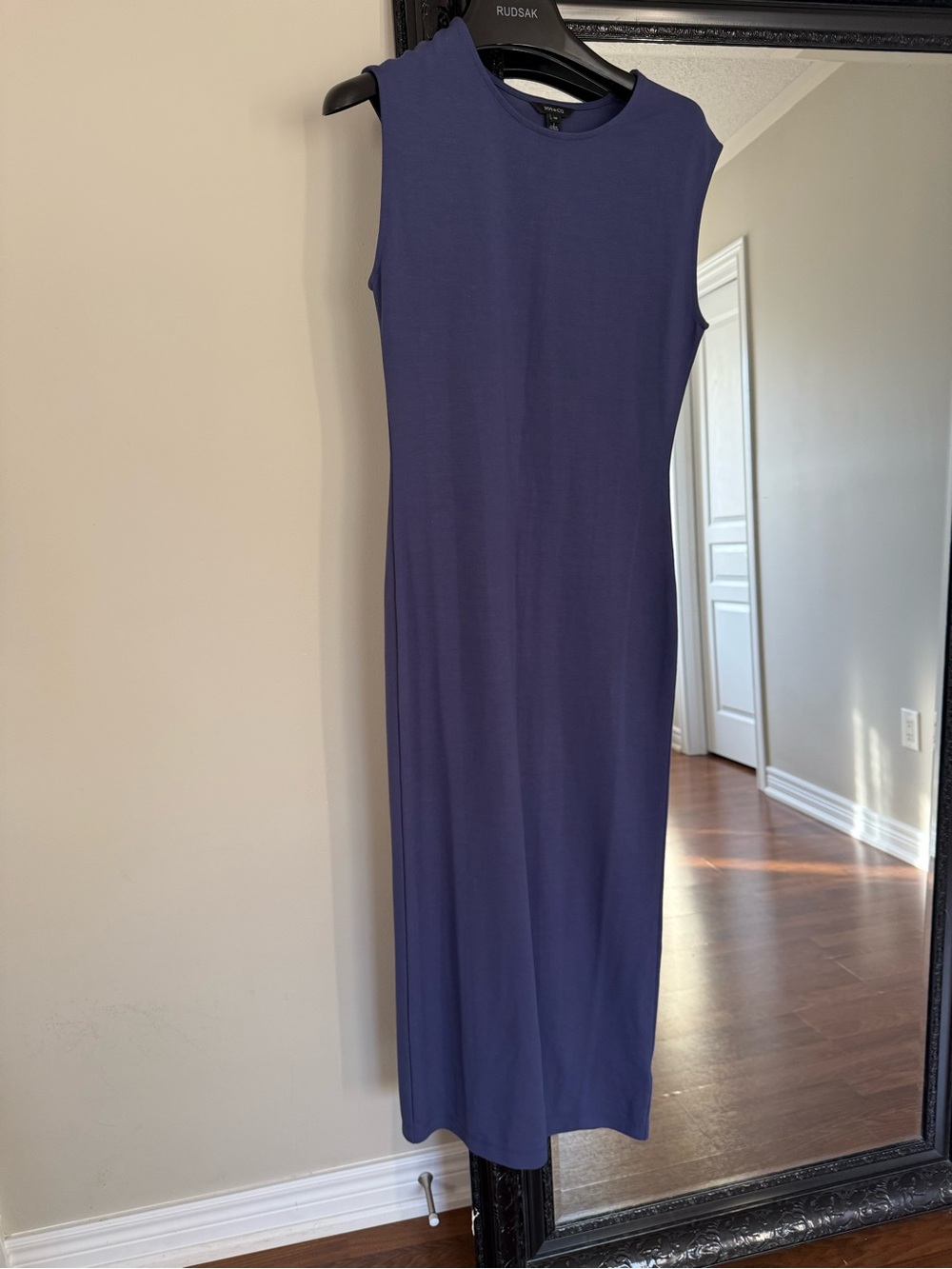 RW&CO. Sleeveless Navy Midi Column Dress
